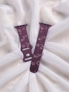 New Floral  Design Apple Watch Bands  38mm / 40mm / 41mm Purple Mauve